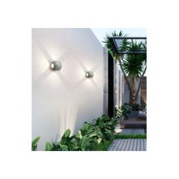 Trade Shop - Applique Muro A Sfera 4 Fasci Di Luce Esterno Grigio Luce 3000k 6000k 4000k Es58 - -bianco Naturale -