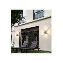 Trade Shop - Applique Muro A Sfera 4 Fasci Di Luce Esterno Grigio Luce 3000k 6000k 4000k Es58 - -bianco Caldo -