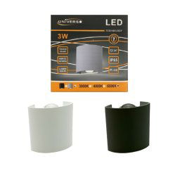 Trade Shop - Applique Da Parete Ovale Led Cob Esterno 3w Doppia Emissione Lampada Ip65 Es48 -