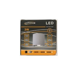 Trade Shop - Applique Da Parete Ovale Led Cob Esterno 3w Doppia Emissione Lampada Ip65 Es48 - Grigio-bianco Caldo -
