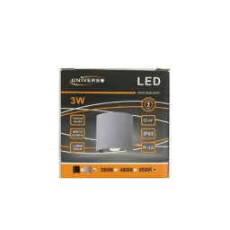 Trade Shop - Applique Da Parete Ovale Led Cob Esterno 3w Doppia Emissione Lampada Ip65 Es48 - Grigio-bianco Freddo -