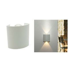 Trade Shop - Applique Da Parete Ovale Led Cob Esterno 3w Doppia Emissione Lampada Ip65 Es48 - Bianco-bianco Freddo -