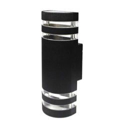 Trade Shop - Applique A Parete Per Esterno Doppia Emissione Di Luce Lampada Moderna Ip55 Es18 - Nero
