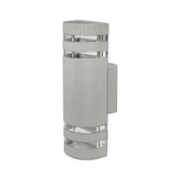 Trade Shop - Applique A Parete Per Esterno Doppia Emissione Di Luce Lampada Moderna Ip55 Es18 - Grigio