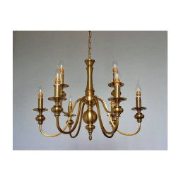 Trade Shop - Lampadario Da Soffitto Design Classico 8 Bracci Effetto Ottone Vintage 6097 A32 -