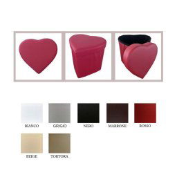 Trade Shop - Pouf Scatola Portaoggetti Puff Poggiapiedi A Forma Di Cuore In Ecopelle Colore -