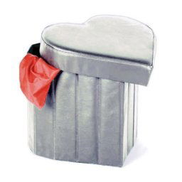 Trade Shop - Pouf Scatola Portaoggetti Puff Poggiapiedi A Forma Di Cuore In Ecopelle Colore - Grigio