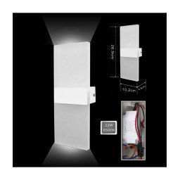 Trade Shop - Applique Lampada Parete Led 8watt Doppia Emissione Luce 3000k 4000k 6500k E37 - -bianco Freddo -