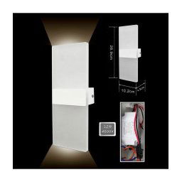 Trade Shop - Applique Lampada Parete Led 8watt Doppia Emissione Luce 3000k 4000k 6500k E37 - -bianco Naturale -