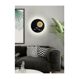 Trade Shop - Applique Da Parete Led Moderna Retroilluminato 16w Luce Bianca 6500k Lampada E48 - Nero
