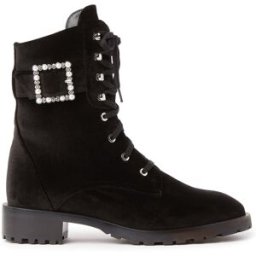 Stuart Weitzman Pearl Buckle Bootie - Donna Nero 36.5