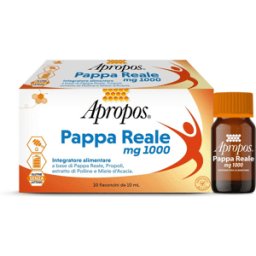 Apropos Pappa Reale 1000 Mg Integratore di Pappa Reale Con Miele D'Acacia 10 Flaconcini