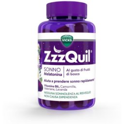 ZzzQuil Natura , Melatonina, Integratore Per Dormire, con Melatonina pura ed Estratti Di Valeriana, Camomilla e Lavanda, 60 Pastiglie Gommose