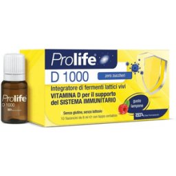 Prolife D 1000 Integratore di Probiotici e Vitamina D 10 Flaconcini