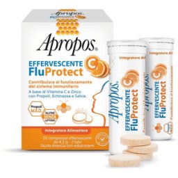 Apropos C Effervescente Fluprotect Integratore Vitamina C e Propoli 20 Compresse