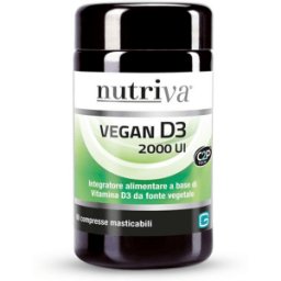 Nutriva Vegan D3 Integratore Vitaminina D 60 Compresse Masticabili