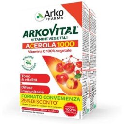 Arkovital Arkopharma Acerola 1000 Integratore di Vitamina C Promo Bipacco 60 compresse