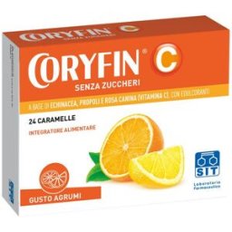 Coryfin C Senza Zucchero Caramelle Agli Agrumi Integratore 24 Pezzi