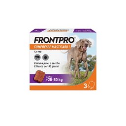 Frontpro Compresse Masticabili Antipulci e Antizecche Cani 25-50 kg 136 mg