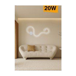 Trade Shop - Applique Da Parete Led 20watt Ondulato Moderno Lampada 3 Modalità Di Luce E12-3c -