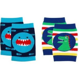 Set 2 Ginocchiere Antiscivolo Per Gattonare Zoocchini Squalo/Dinosauro