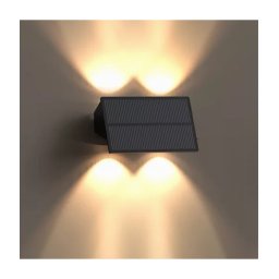 Trade Shop - Applique Biemissione Led Lampada Solare Parete Ip65 Luce 3000k 6500k Nero Yh0616 -