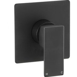 HudsonReed Miscelatore Termostatico Moderno Quadrato Manuale – 1 Via – Nero – Preto