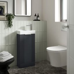 HudsonReed Mobile da Bagno Scanalato a Terra con Lavabo 400mm - Scelta della Finitura
