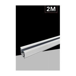Trade Shop - Binario Trifase Bianco Nero Da 2 Metri Sistema Di Illuminazione Faretto Gf016-2m - Bianco