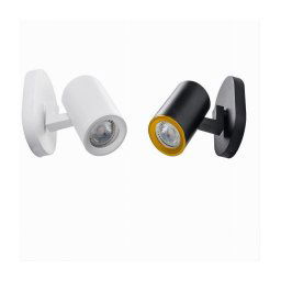 Trade Shop - Applique Orientabile Da Soffitto Parete Lampada Attacco Gu10 Bianco Nero Th8801 -