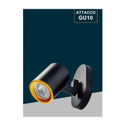 Trade Shop - Applique Orientabile Da Soffitto Parete Lampada Attacco Gu10 Bianco Nero Th8801 - Nero