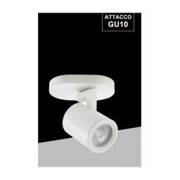 Trade Shop - Applique Orientabile Da Soffitto Parete Lampada Attacco Gu10 Bianco Nero Th8801 - Bianco
