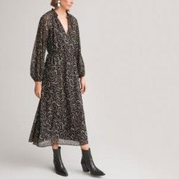 LA REDOUTE COLLECTIONS Abito lungo, scollo a V, maniche lunghe