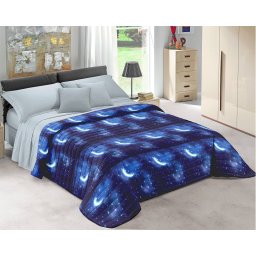 Trapuntino quilt notte luna stelle imbottito primavera estate autunno made italy