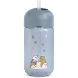 Tazza Con Cannuccia Suavinex My Family Azzurro