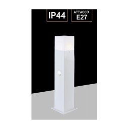 Trade Shop - Lampione Esterno Con Sensore Movimento E27 Lampada Da Terra Lampioncino Ip44 H440 - Bianco