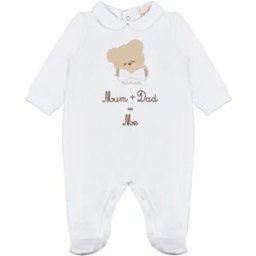 Tutina Bianca Nanan Mum + Dad = Me 03 mesi