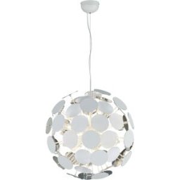 Trio Lighting Lampadario bianco e argento Discalgo Trio