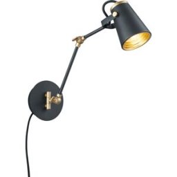 Trio Lighting Applique in metallo nero e oro Edward Trio