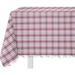 altri brand Tovaglia in cotone Tartan grigia