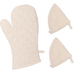KASANOVA Set guanto e 2 presine Lurex oro