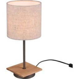 Trio Lighting Lampada da tavolo con base in legno Elmau Trio