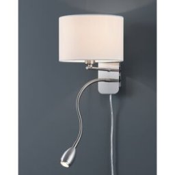 Trio Lighting Applique con paralume bianco Hotel Trio