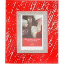 KASANOVA Cornice rosso graffiti con argento Miro Silver, per foto da 6x9 cm