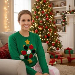 altri brand Maglione natalizio albero donna, taglia XL