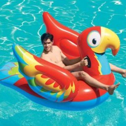 Bestway Salvagente cavalcabile pappagallo da 230x180 cm, con maniglie