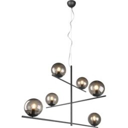 Trio Lighting Lampadario 6 luci Pure nero fumé Trio