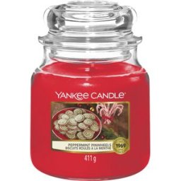 Yankee Candle Peppermint Pinwheels candela in giara media