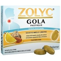 SHEDIR PHARMA Zolyc Gola 36 Pastiglie Gusto Limone e Miele Senza Zucchero