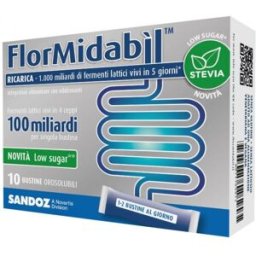 POLIFARMA SpA FlorMidabil Ricarica con Stevia 10 Bustine - Integratore Fermenti Lattici
